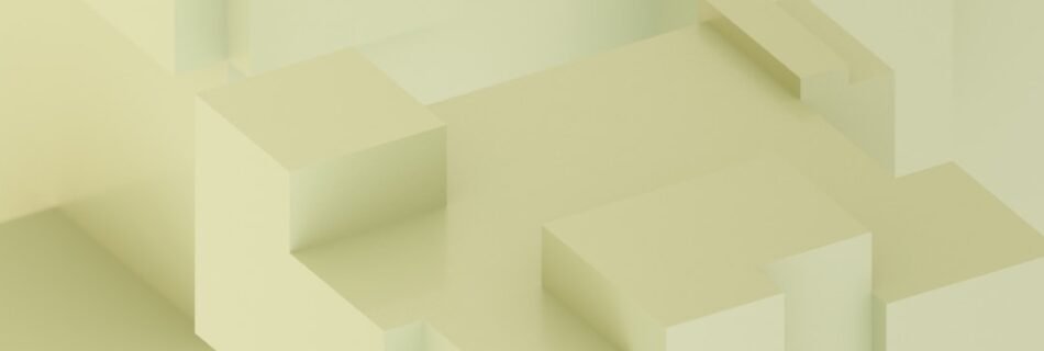 an abstract image of white cubes and lines